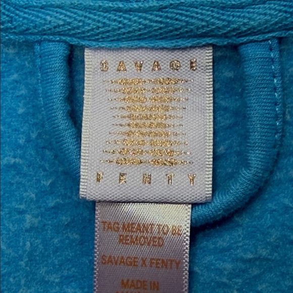 Savage X Fenty Blue Forever Savage Short Dressing Gown Hooded Robe - Picture 7 of 9